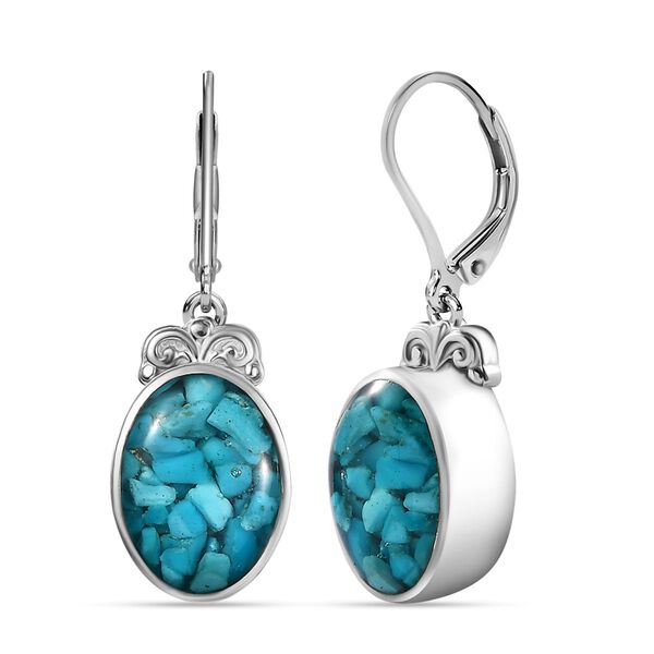 Sleeping Beauty Matrix T&uuml;rkis Ohrringe 950 Kupfer ca. 9.20 ct