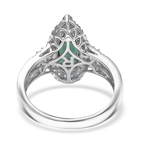 Rhapsody AAAA Pirineu Lagoon Tourmaline, Wei&szlig;er Diamant Ring 950 Platin (Gr&ouml;&szlig;e 20.00) ca. 2,23 ct image number 4