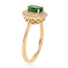 ILIANA Tsavorit Granat und Diamant Halo-Ring in Gold image number 3