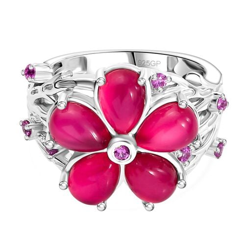 GP Italienische Garten Kollektion - Maulbeer Mondstein, Rosa Saphir Ring 925 Silber rhodiniert (Größe 17.00) ca. 4.30 ct image number 0