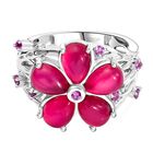 GP Italienische Garten Kollektion - Maulbeer Mondstein, Rosa Saphir Ring 925 Silber rhodiniert (Größe 17.00) ca. 4.30 ct