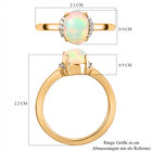 Natürlicher, äthiopischer Opal und weißer Zirkon-Ring, 925 Silber vergoldet  ca. 0,87 ct image number 5