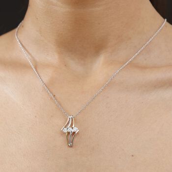 LUXURIANT DIAMOND - Lab Grown Diamant SI-GH Anh&auml;nger mit Kette ca. 50 cm, 925 Silber, tricolor, ca. 0.75 ct