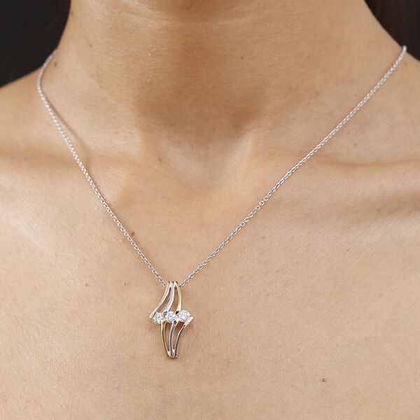 LUXURIANT DIAMOND - Lab Grown Diamant SI-GH Anh&auml;nger mit Kette ca. 50 cm, 925 Silber, tricolor, ca. 0.75 ct image number 3