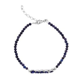 D'joy Masoala Saphir (Fissure gefüllt) Armband 18 cm mit 2.5 cm extender, 925 Silber rhodiniert ca. 6.00 ct