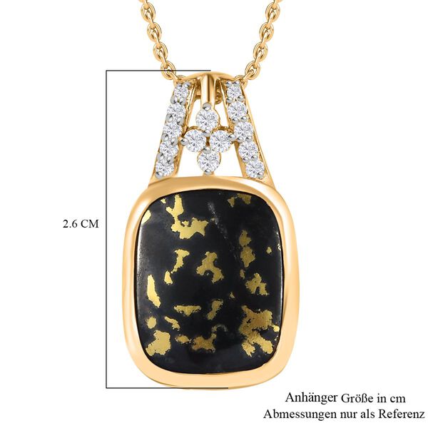 Goldenite und Zirkon Anh&auml;nger mit 45cm Kette - 8,16 ct. image number 5