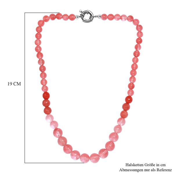 Erdbeer Quarz Halskette ca. 50 cm Messing rhodiniert ca. 270.00 ct image number 6