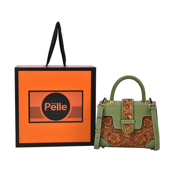 Grand Pelle  - Echtleder Handtasche, hellgrün image number 8