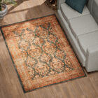 Handgefertigter Digitaldruck-Teppich aus 100% Baumwolle, 120x180 cm, orange und schwarz