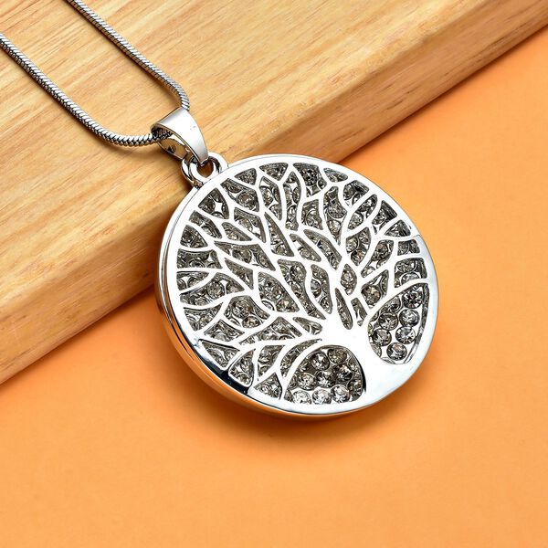 Wei&szlig;er Kristall-Anh&auml;nger mit Kette image number 2