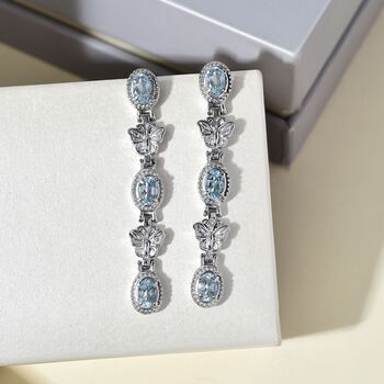 Himmelblaue Topas Ohrringe - 3 ct.