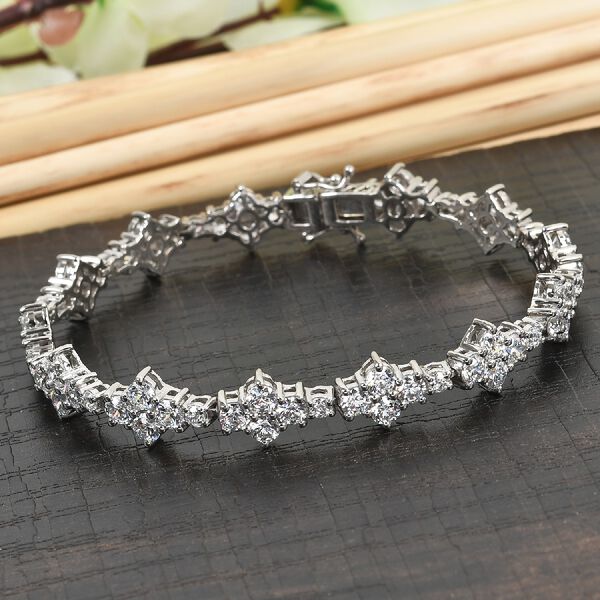 LUSTRO STELLA Hergestellt mit ZIRKONIA Armband ca. 19 cm 925 Silber Platin-&Uuml;berzug 21,76 ct image number 2