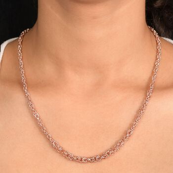 Handgefertigte Verlaufs K&ouml;nigskette ca. 50 cm, 925 Silber 750 Ros&eacute;gold Vermeil ca. 25,86g