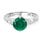 Rhapsody AAAA Kagem Sambischer Smaragd, Weißer Diamant Ring 950 Platin (Größe 17.00) ca. 2,13 ct