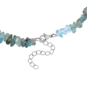 Gr&uuml;ner Apatit Halskette, flexibel, Reiner Edelstahl ca. 160.00 ct