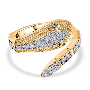 LUXURIANT SI-GH Labor Diamant Ring, 925 Silber 750 Gelbgold Vermeil - 0,50 ct.