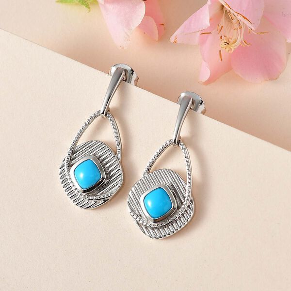 AA Sleeping Beauty T&uuml;rkis Ohrringe 925 Silber platiniert ca. 1,12 ct. image number 2