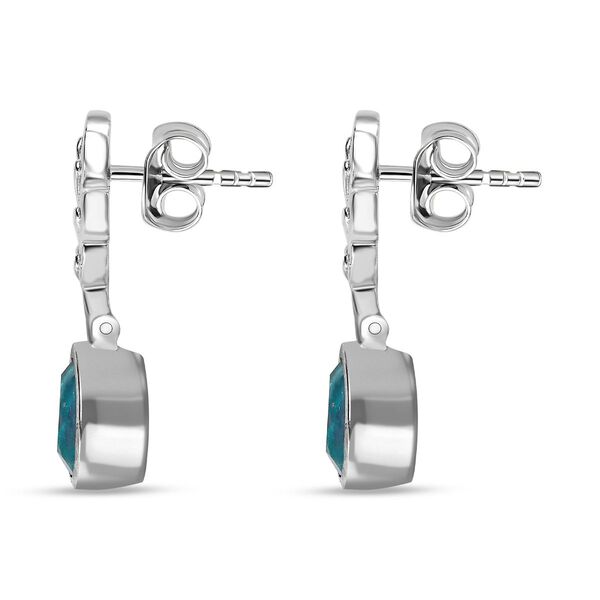 Paraiba Pfau Triplett Quarz Ohrringe - 2,73 ct. image number 4