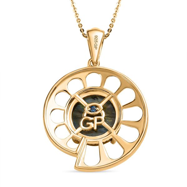 GP Bella Italia Kollektion - Labradorit, Kanchanaburi blauer Saphir und Zirkon-Kette mit Anhänger - 5,59 ct. image number 4