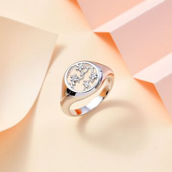 Siegelring, 925 Silber rhodiniert