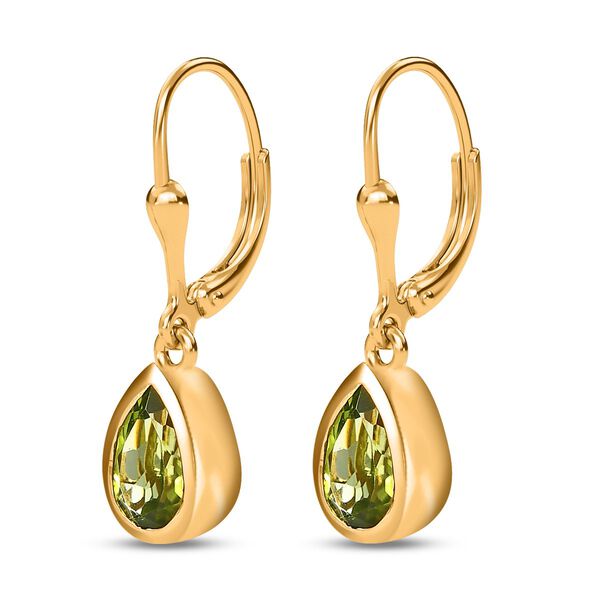 Natürliche Peridot Ohrringe, 925 Silber vergoldet, ca. 2.70 ct image number 4