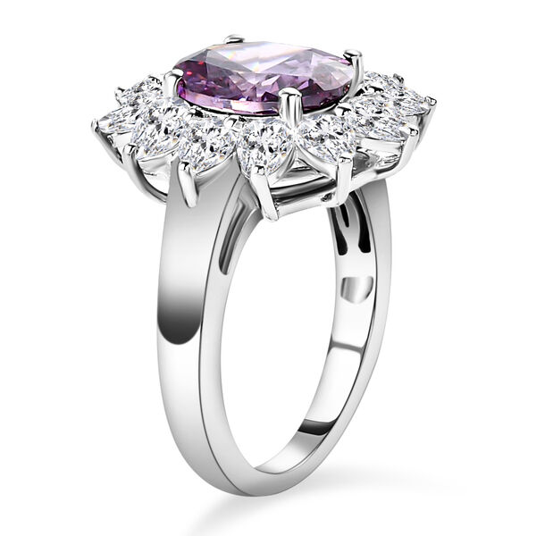 Amethyst und wei&szlig;er Zirkonia-Ring, reines Ionenbeschichtetes Messing  ca. 7,26 ct image number 5