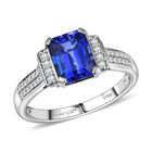 Rhapsody AAAA Tansanit, Weißer Diamant Ring 950 Platin (Größe 19.00) ca. 2,98 ct