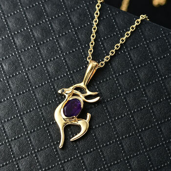 EverTrue afrikanischer Amethyst und schwarzer Spinell Anh&auml;nger mit 50cm Kette - 0,72 ct.