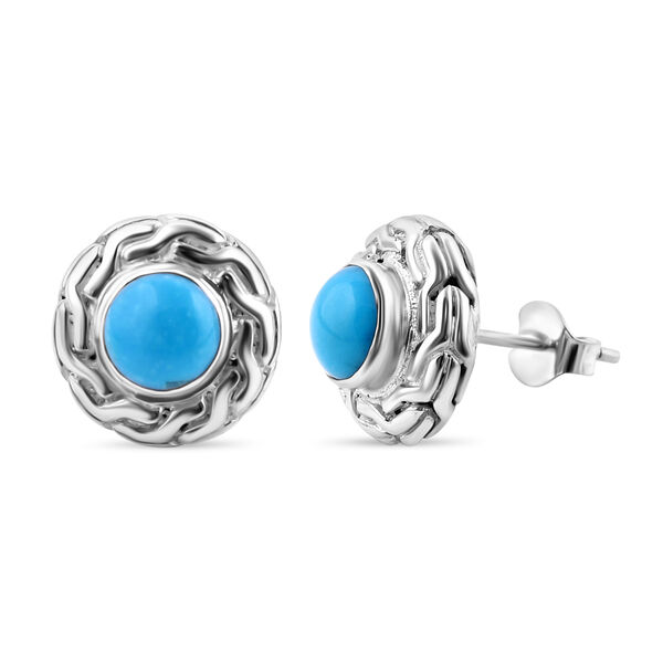 Royal Bali - Sleeping Beauty T&uuml;rkis Ohrringe 925 Silber ca. 1.84 ct