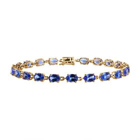 AAA Tansanit Armband in 585 Gelbgold, 19cm - 9,45 ct.