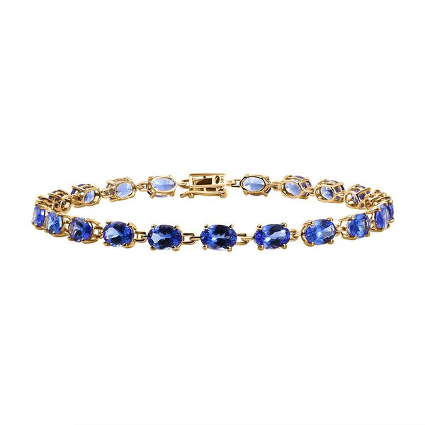AAA Tansanit Armband in 585 Gelbgold, 19cm - 9,45 ct. image number 0