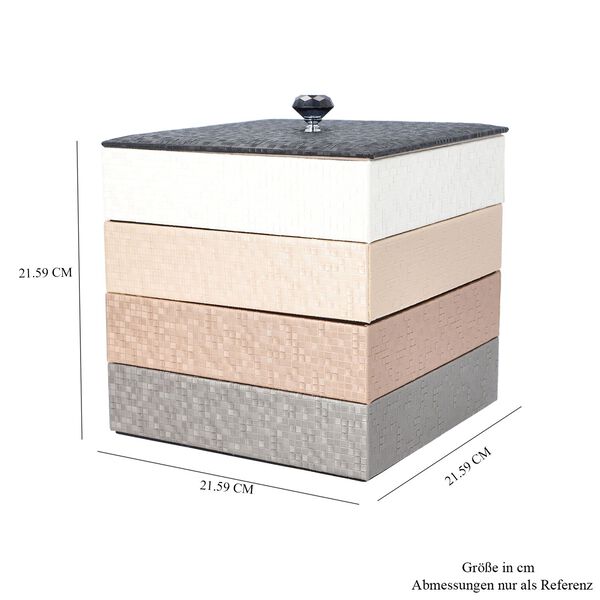 4-schichtiger Schmuck-Organizer mit gro&szlig;em Spiegel, 21.59x21.59x21.59 cm, nude image number 5