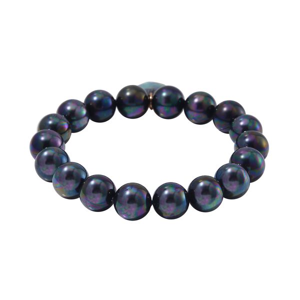 Pfaufarbenes Muschelkernperlen und Abalone Muschel Armband, 17-19 cm - 198 ct. image number 4