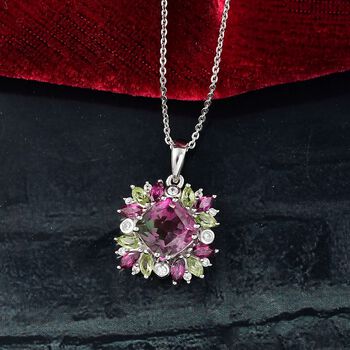 D'Joy Wassermelonen Quarz Triplett, Rhodolith Granat, Peridot und Zirkon Schmuckset