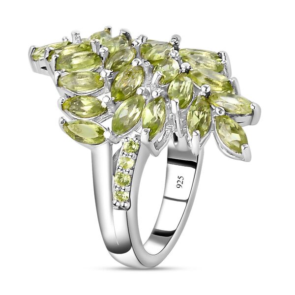 Nat&uuml;rlicher Peridot-Ring, 925 Silber platiniert  ca. 4,60 ct image number 4