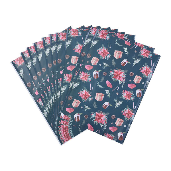 40er-Set Geschenkpapiere, Weihnachtsmotiv, Größe 51x74 cm, Mehrfarbig  image number 5