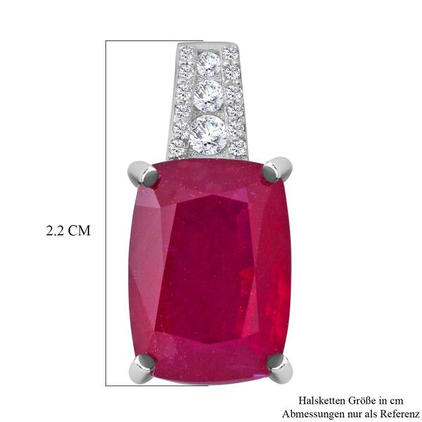 AAA afrikanischer Rubin und Moissanit-Anh&auml;nger in Silber, 8,91 ct. image number 5