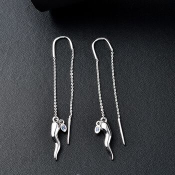 GP Kollektion Chili Ohrringe 925 Silber rhodiniert ca. 0.05 ct