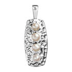 Süßwasser Perle Anhänger Silberfarben