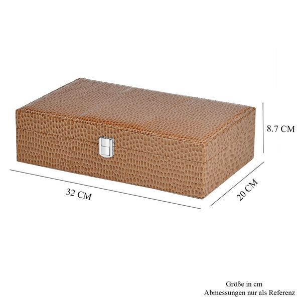 Premium Schmuckbox mit Silberpoliertuch, 32x20x8,7 cm, Braun image number 6
