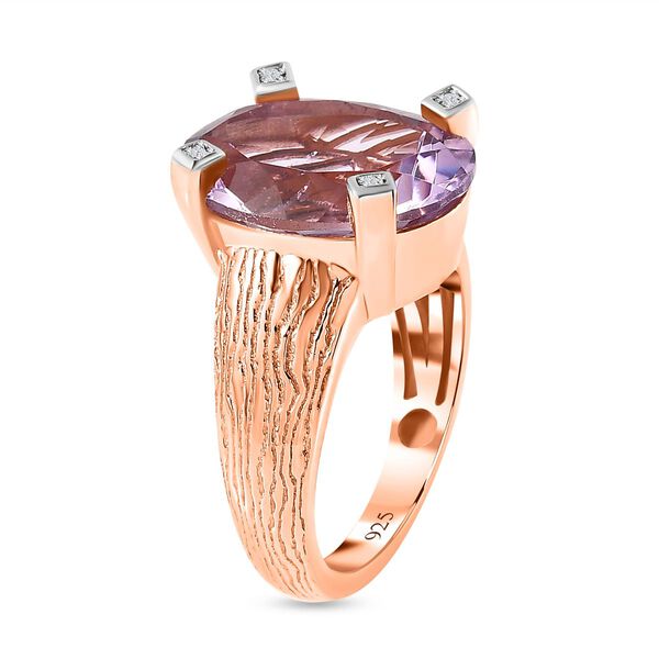Rose De France Amethyst und Zirkon Ring - 8,16 ct. image number 5