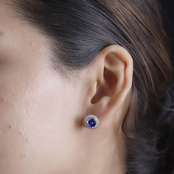 RHAPSODY AAAA Tansanit und VS EF Diamant Ohrringe in 950 Platin - 2,60 ct. image number 3