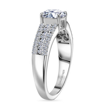 LUXURIANT SGL zertifizierter SI-GH Labor Diamant Ring, 925 Silber rhodiniert - 1,51 ct.