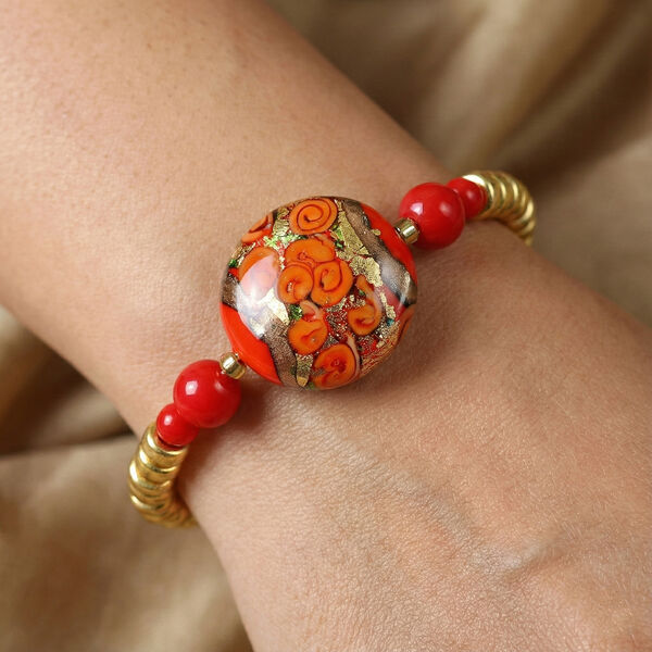 IL MURANO DI FRANCESCA- rotes MILLEROSE WRAP 19cm Armband image number 2
