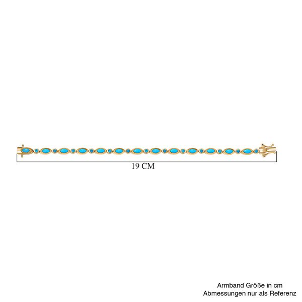 AA Sleeping Beauty T&uuml;rkis, Neon Apatit Armband ca. 18 cm 925 Silber 750 Gelbgold Vermeil ca. 3,84 ct. image number 5