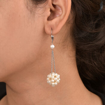 S&uuml;&szlig;wasser Perle Ohrringe 925 Silber rhodiniert