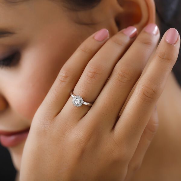 Diamant Ring, 925 Silber platiniert (Gr&ouml;&szlig;e 16.00) ca. 0,10 ct image number 3