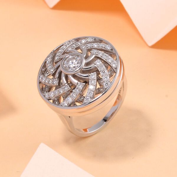 Moissanit Ring 925 Silber platiniert (Größe 21.00) ca. 1.62 ct image number 1