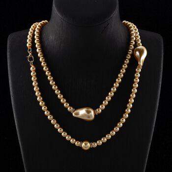 Goldene Muschelkernperlen-Schmuckset