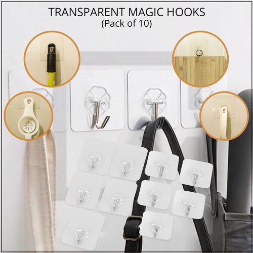 Transparentes 10er-Haken-Set mit schönem Muster image number 1
